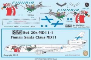 模型用 1/200 Drawデカール Finnair MD-11 サンタ塗装仕様 -01