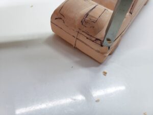 愛車 模型作り-旧規格 ＨA21S- HB11S スズキ アルトワークス の自作 ミニカー 前側と角の確認と削り (2)