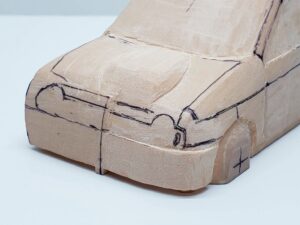 愛車 模型作り-旧規格 ＨA21S- HB11S スズキ アルトワークス の自作 ミニカー 前側と角の確認と削りの追加 (7)