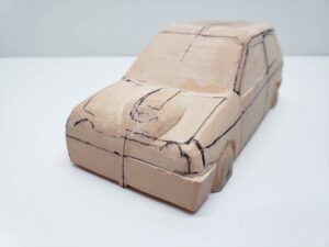 愛車 模型作り-旧規格 ＨA21S- HB11S スズキ アルトワークス の自作 ミニカー 前側のケガキの追加と確認 (8)