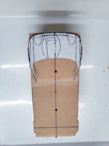 愛車 模型作り-旧規格 ＨA21S- HB11S スズキ アルトワークス の自作 ミニカー 前側のケガキの追加と確認 (9)