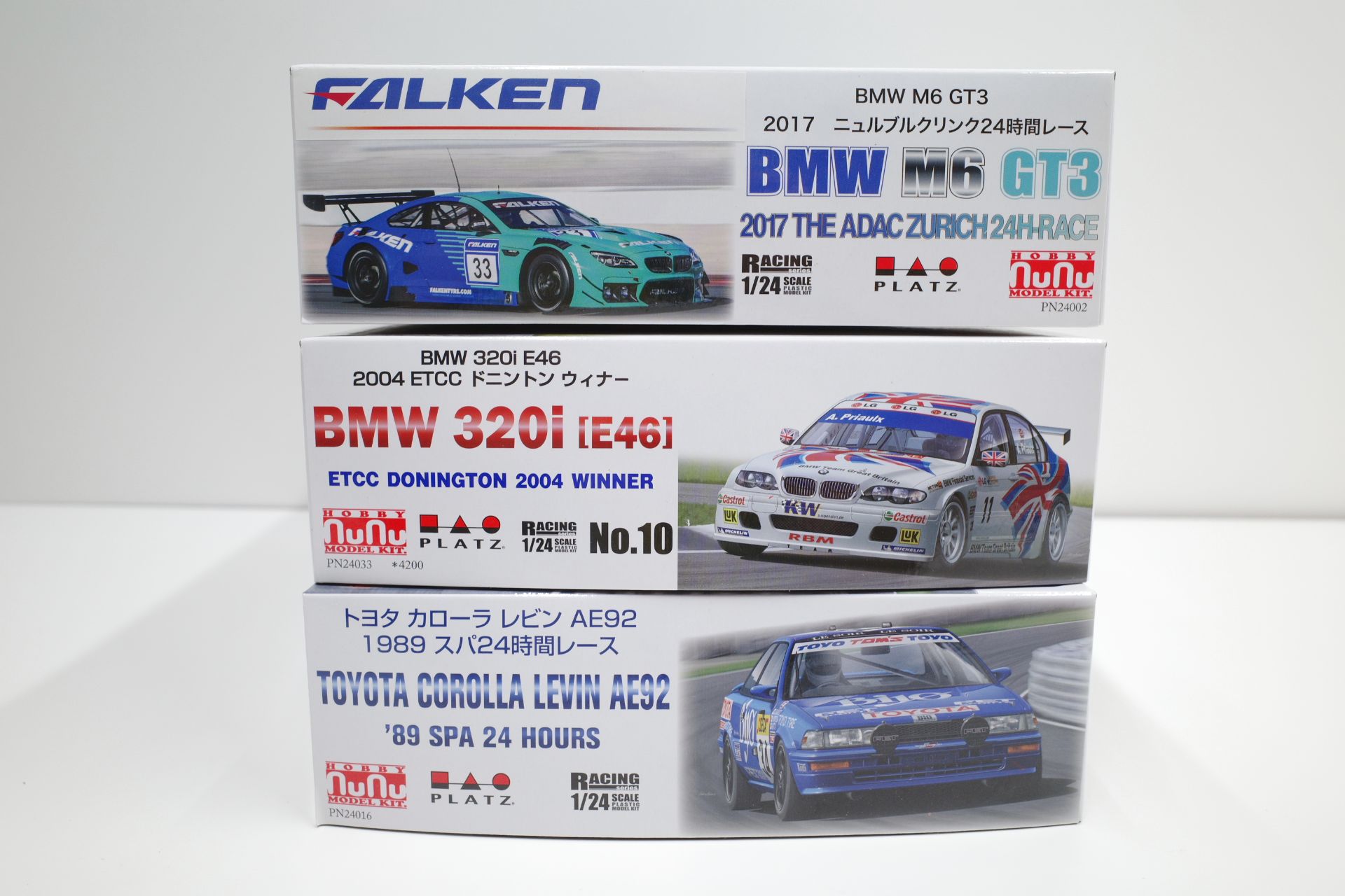 NUNU 1/24 ヌヌ BMW 320i E46、M6 GT3 FALKEN、トヨタ カローラ AE92 