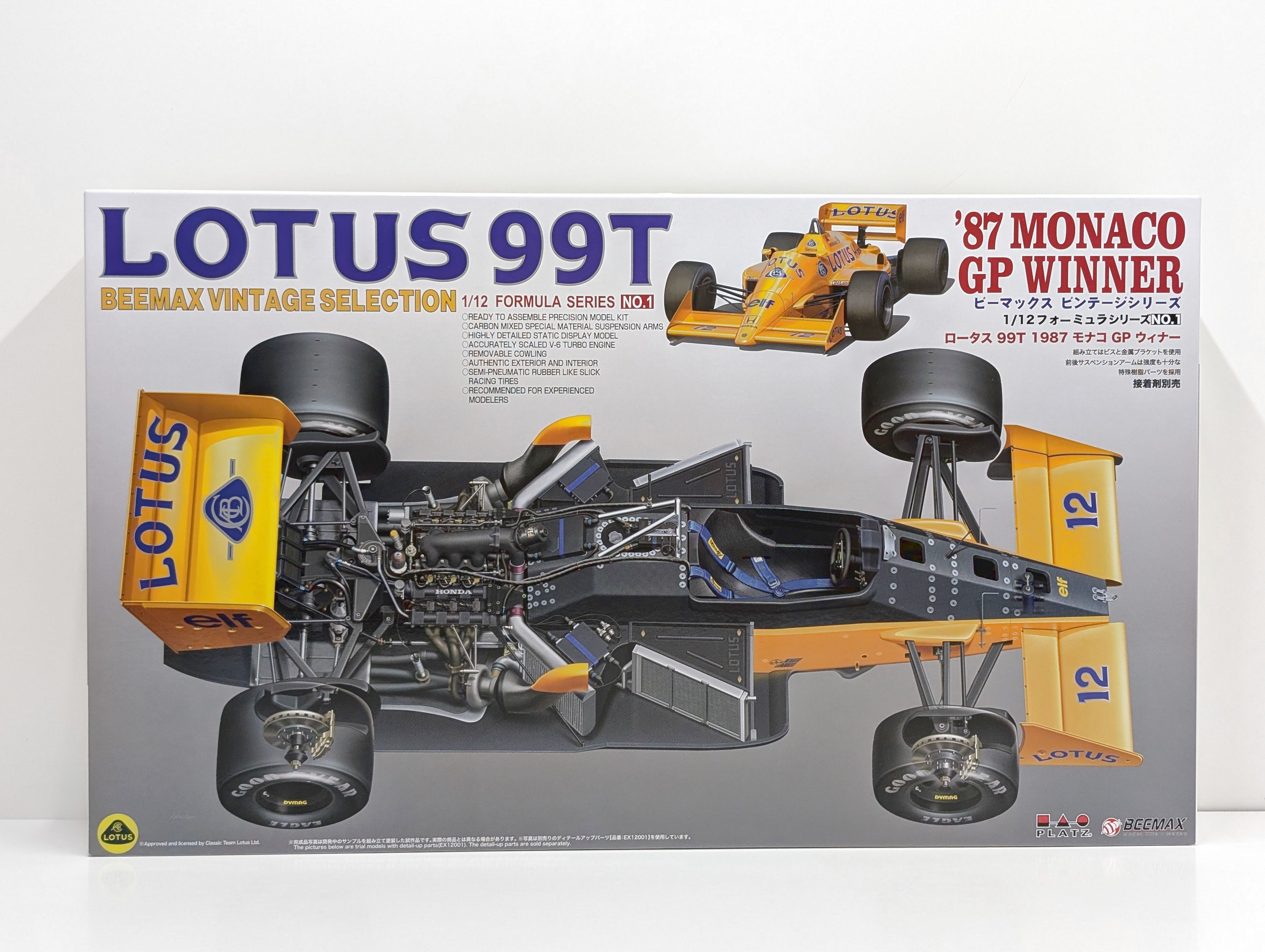 BX12001 PLATZ/BEEMAX 1/12 LOTUS ロータス 99T 1987 モナコGP Winer 